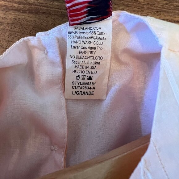 Custom Dyed Orange Ombre Dress with Wide Sash & Twisted Trim Bonnet - Picture 6 of 7